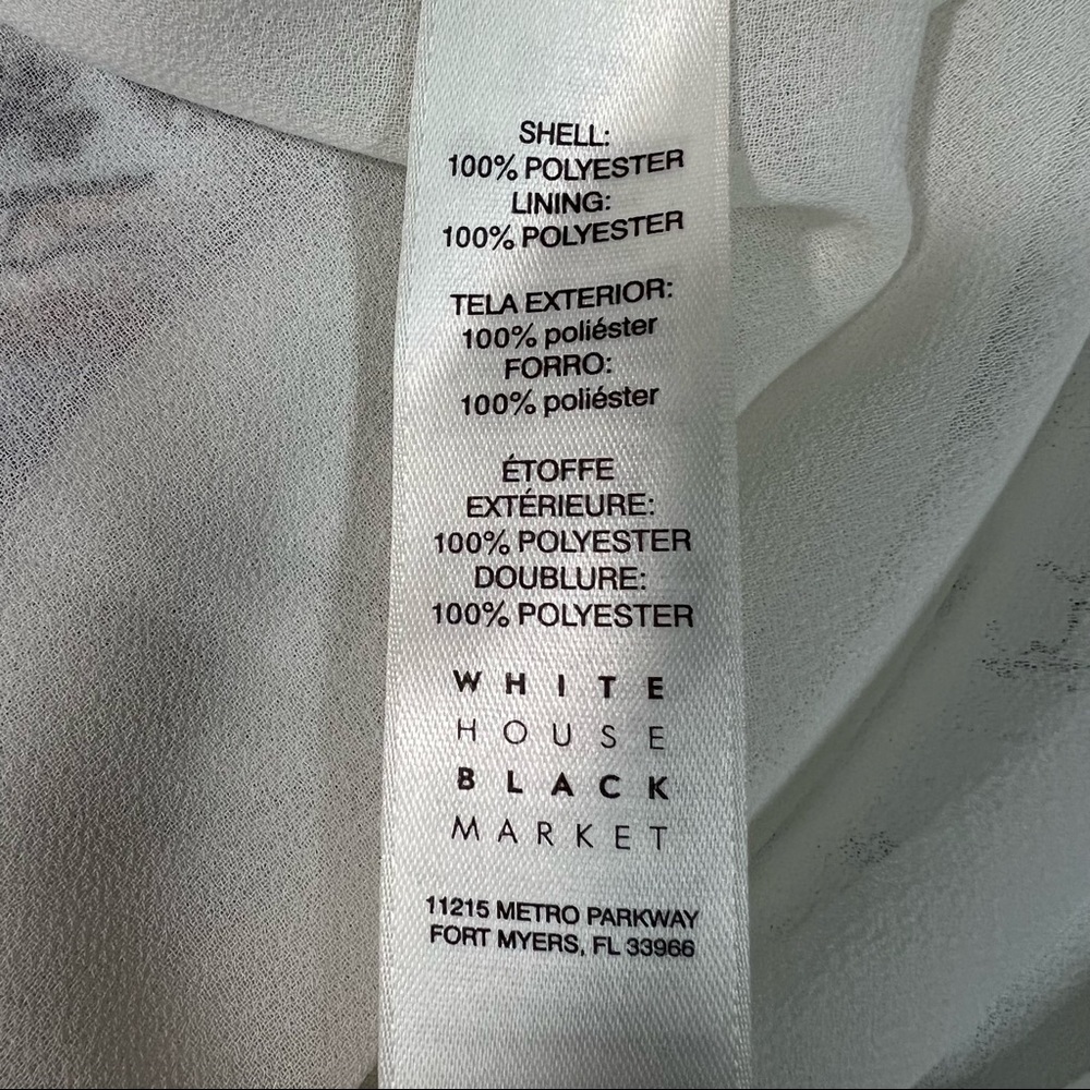 WHITE HOUSE BLACK MARKET Blouse Big Bell Sleeves Cold Shoulder Lined Top… - Picture 8 of 9
